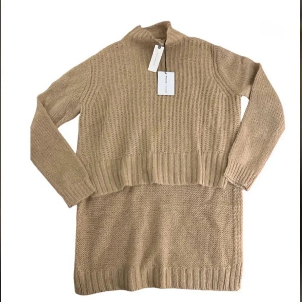 Anthropologie Naadam Sweater Womens Short Poncho Roll Neck